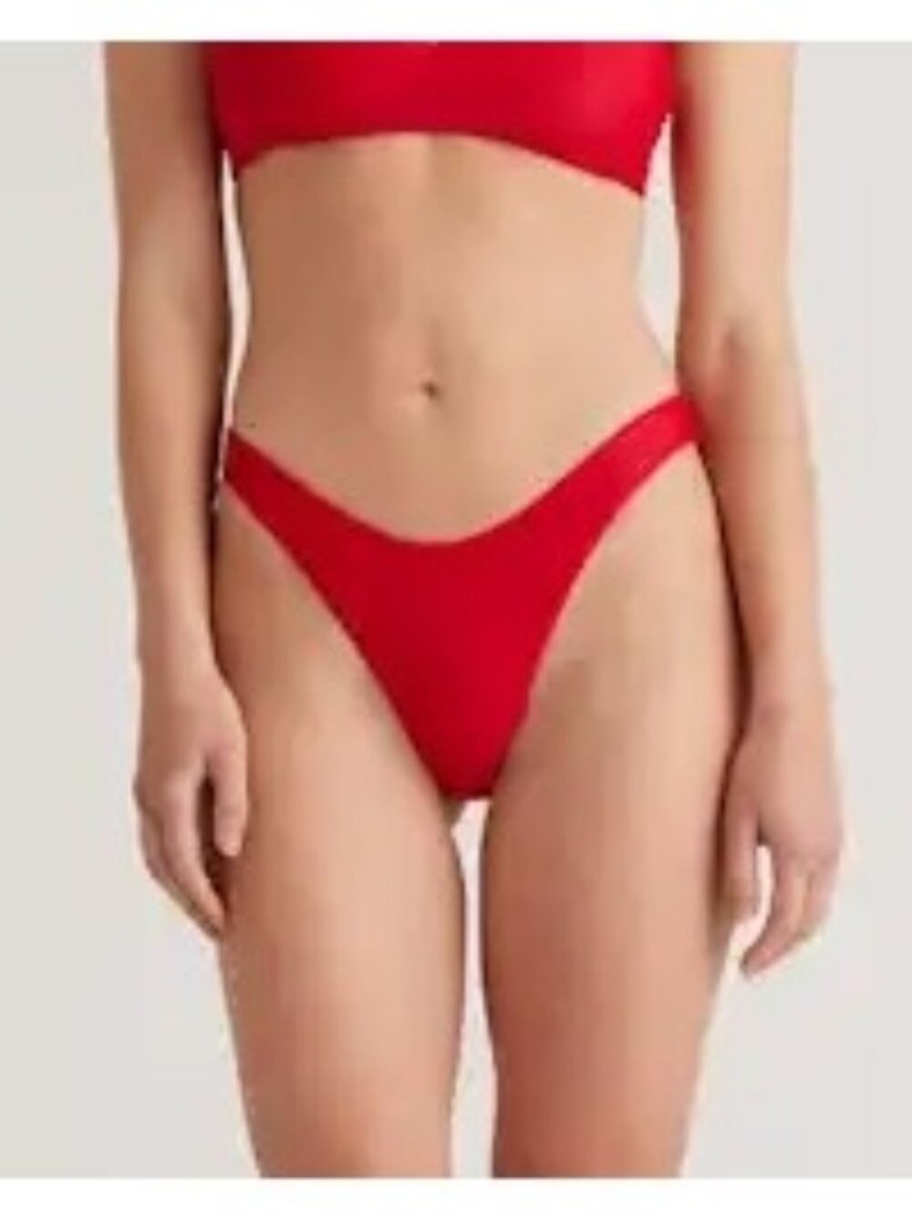 Quince Italian High-Rise Bikini Bottoms Red S